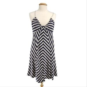 Old Navy Striped Cotton Sundress Spaghetti Strap Tie Back Blue Large